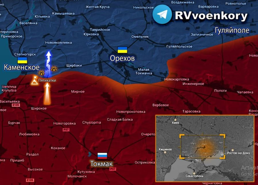 Theo thông tin được kênh Telegram RVvoenkory đăng tải, trên hướng Zaporozhye, tình hình chiến đấu nhanh chóng thay đổi, Quân đội Nga đã tổ chức phản công thành công vào sườn của Quân đội Ukraine từ làng Novofedorivka; đạt được những tiến bộ trong lĩnh vực này của mặt trận.