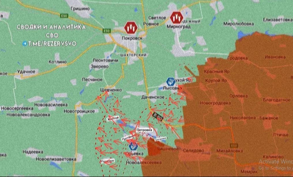 Giờ đây, dư luận Ukraine đang kinh hoàng tự hỏi, liệu người Nga sẽ bao vây Pokrovsk hay tiến thẳng đến vùng Dnepropetrovsk? (Nguồn ảnh: Liveuamap, Topwar, Rvvoenkory, Ukrinform).