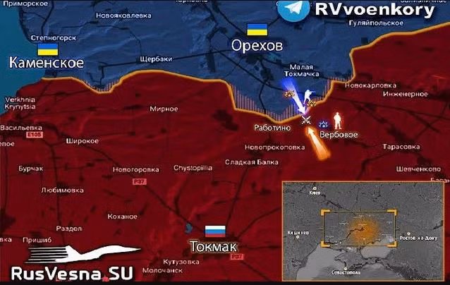 Con các cuộc tấn công của Quân đội Ukraine tiếp tục diễn ra trên phòng tuyến Kopani-Rabotino; sau khi Tập đoàn quân cận vệ 136 của Nga chiếm được một số cứ điểm của quân đội Ukraine trong cuộc phản công, tình hình một lần nữa bước vào giai đoạn chiến tranh vị trí. 