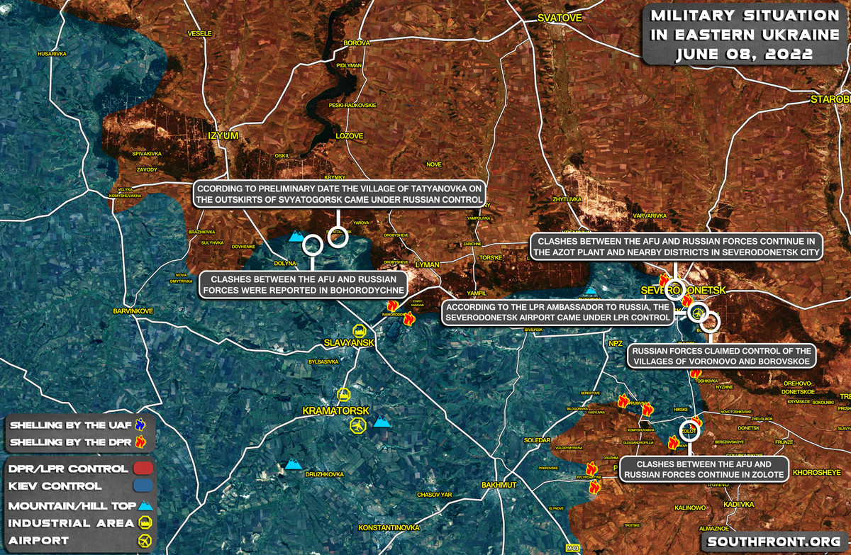 Sau khi chiếm Svyatogorsk, cánh cửa của Quân đội Nga đến Slavyansk đã được mở, thuận lợi cho phát động một cuộc tấn công vào Slavyansk để thực sự kiểm soát thành phố chiến lược này, Quân đội Nga có thể vẫn còn một chặng đường dài phía trước. Trước Mariupol, bây giờ là Sieverodonetsk, thời gian chiến đấu được tính bằng tháng.