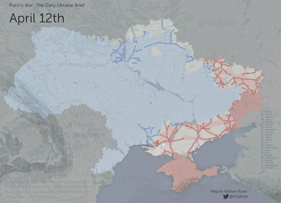 Theo thông tin được kênh truyền hình Russia 1 đăng tải, Quân đội Nga trong nhiều ngày qua không có nhiều hoạt động tác chiến ở các sườn phía bắc và nam của Donbas, Zaporozhye và Kherson; không có tin tức nào cho thấy, Quân đội Nga ở Izum sẽ tiếp tục đẩy mạnh về phía Bavinkovo. Quân đội Nga và lực lượng dân quân Donetsk ở Vka thì không tiếp tục đưa tin.