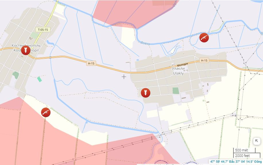 Với điều kiện thời tiết lạnh như hiện nay, quân Nga đang chủ yếu tấn công vào khu vực bằng hỏa lực. Bên cạnh đó, do đặc điểm địa hình, phía bắc là sông Volchya, phía nam là sông Sukhie Yaly và nhiều kênh đào từ phía tây; dẫn đến một phần quân Ukraine đóng tại Ulakly, thực sự bị cắt đứt khỏi lực lượng chính.