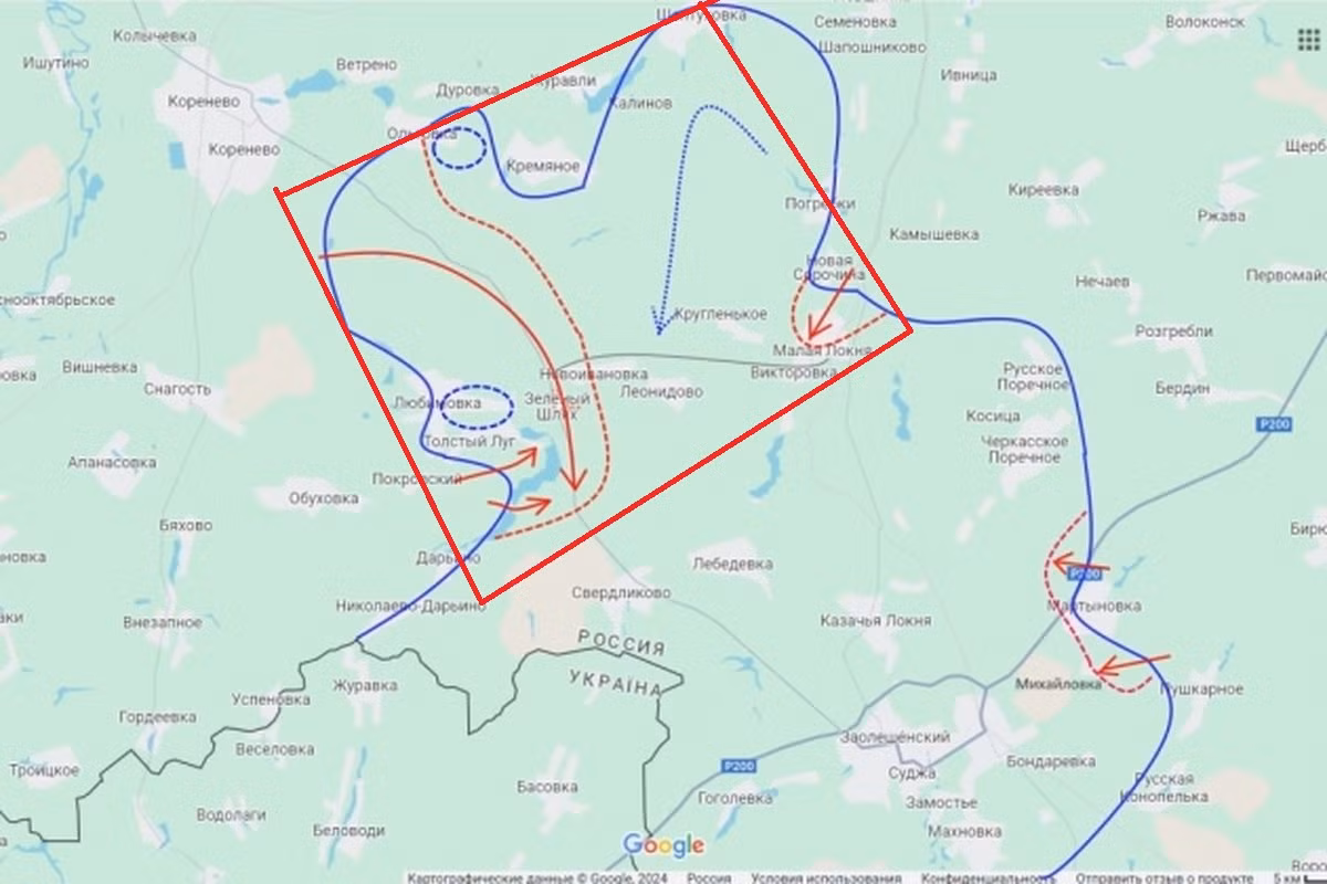 Theo ước tính của Quân đội Nga, Lữ đoàn bộ binh cơ giới số 22, Lữ đoàn tấn công đường không số 82 của Quân đội Ukraine và các lực lượng khác cũng nằm rải rác trong vòng vây phía bắc Orgovka, Liubimovka và phía tây Kremianoye.