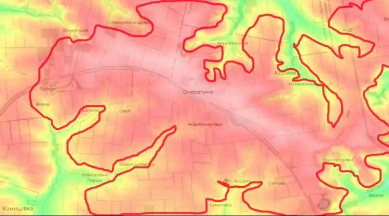 Vào tuần trước, quân Nga đã chiếm được làng Novoselovka Pervaya, như vậy toàn bộ khu vực có địa hình cao nhất ở phía tây Avdiivka, thường gọi khu vực vùng núi Ocheretinsky Heights, đều đã nằm dưới sự kiểm soát của Quân đội Nga. Khu vực Ocheretinsky Heights rất rộng, với diện tích hàng trăm km2.