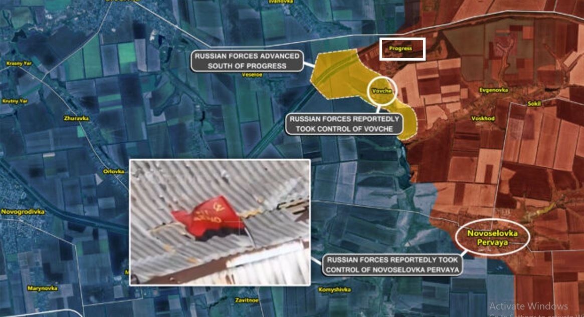 Trên thực tế, làng Volchye nằm ở vị trí thấp hơn so với làng Progress, hiện đã nằm dưới sự kiểm soát của quân Nga, buộc quân Ukraine phải tiếp tục rút lui khỏi làng Volchye. Như vậy, Quân đội Nga tiếp tục mở rộng tuyến kiểm soát xung quanh cứ điểm Ocheretine. 