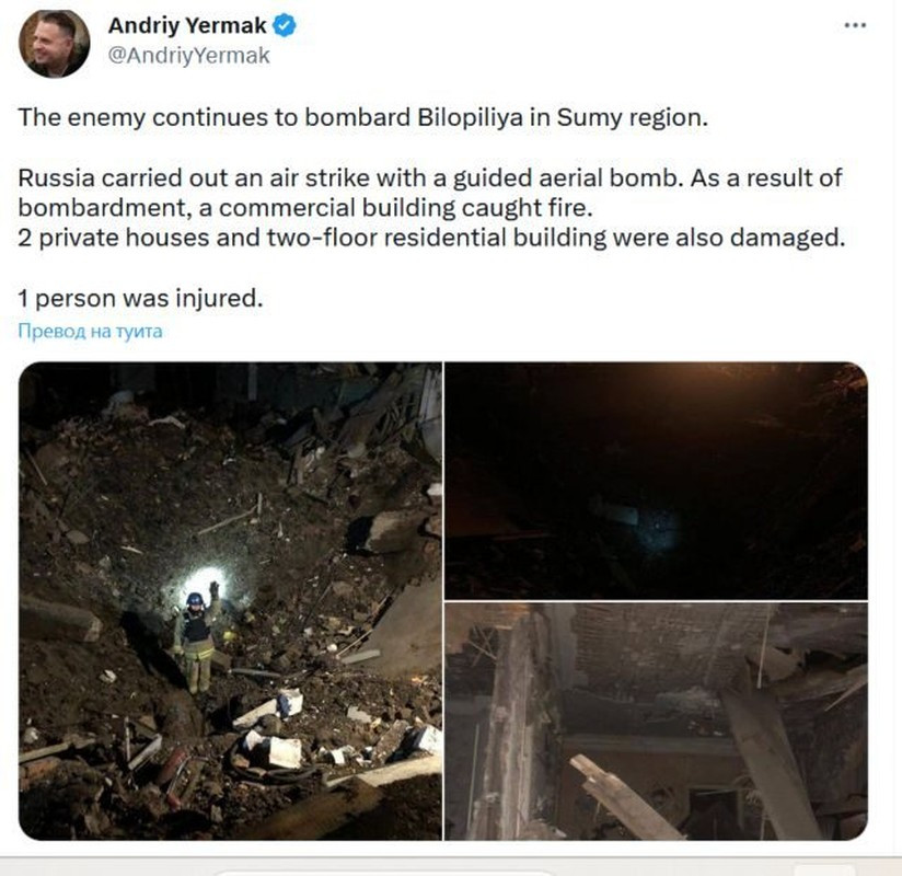 Theo trang Bulgarian Military cho biết, lực lượng Không quân Nga đã “không ngần ngại” thể hiện sức mạnh của mình để hỗ trợ lực lượng bộ binh chiến đấu trên chiến trường bằng bom FAB-500M-62 và không hiếm hình ảnh của loại bom này được sử dụng trên chiến trường Ukraine. Ảnh: Forces.