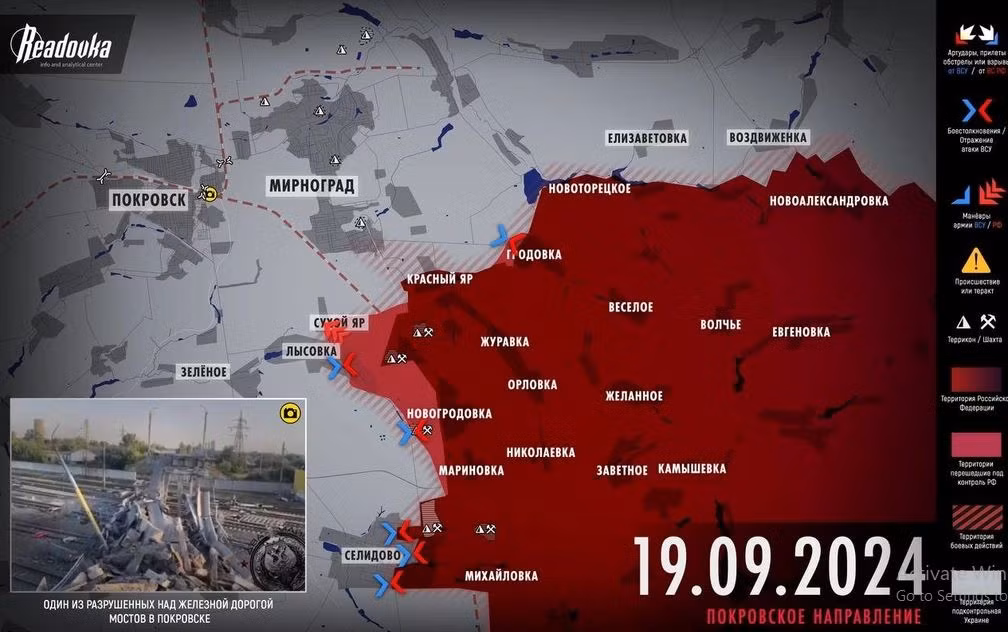 Khi tình hình chiến sự ở Pokrovsk tiếp tục diễn biến bất lợi cho Ukraine, việc triển khai chiến lược của Quân đội Nga dần dần có kết quả. Kênh Military Summary đưa tin, quân Nga đã chiếm được các vị trí tại Hyrnyk kể từ hôm 19/9 và theo một số nguồn tin, việc giành được lãnh thổ của Nga có thể lớn hơn so với dự đoán trước đây ở ngôi làng này.