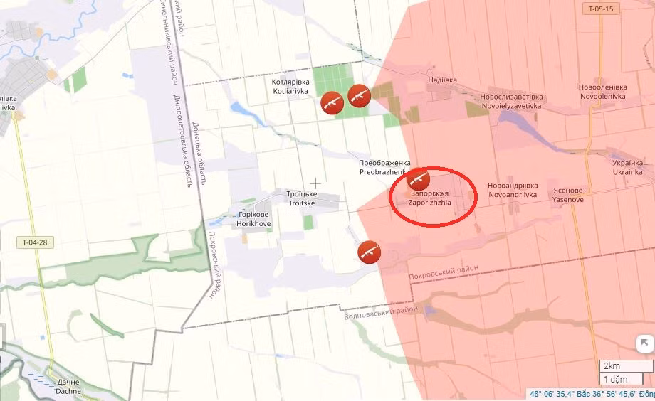 Hiện tại, tình hình chiến trường khá có lợi cho Nga, khi vào ngày 30/3, RFAF chiếm ngôi làng Zaporizhia ở vùng Donetsk. Chiến thắng này có ý nghĩa to lớn đối với RFAF, khi ngôi làng này chỉ còn cách tỉnh Dnipro (tên khác Dnipropetrovsk) chưa đầy 6 km.