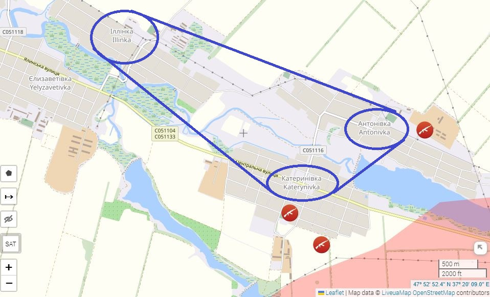 Cùng với việc tiến vào làng Katerynivka, quân Nga ở Ugledar đang tấn công vào ngôi làng Antonovka. Việc chiếm được làng Katerynivka sẽ tạo tiền đề để quân Nga tấn công vào ngôi làng này. Đây cũng là trung tâm phòng thủ lớn của Quân đội Ukraine ở phía tây bắc, bao trùm vùng phía đông của làng Ilyinka.