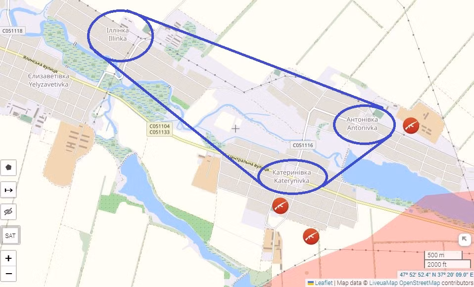 Cùng với việc tiến vào làng Katerynivka, quân Nga ở Ugledar đang tấn công vào ngôi làng Antonovka. Việc chiếm được làng Katerynivka sẽ tạo tiền đề để quân Nga tấn công vào ngôi làng này. Đây cũng là trung tâm phòng thủ lớn của Quân đội Ukraine ở phía tây bắc, bao trùm vùng phía đông của làng Ilyinka.