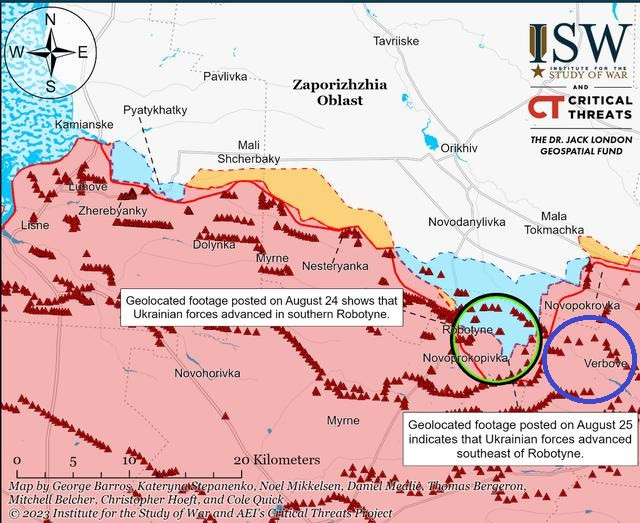 Tình hình ở hướng Orekhiv tạo ra mối đe dọa rằng, Quân đội Ukraina có thể tăng chiều rộng của mũi tấn công, để chọc thủng tuyến phòng thủ then chốt của quân Nga ở hướng này. Tuy nhiên, lực lượng dự bị của Quân đội Ukraine trên hướng này cũng đã hết; trong khi đó, quân Nga đã tập trung lực lượng chuẩn bị phản công tại đây.