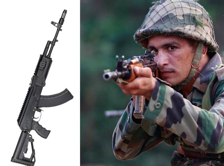 Súng trường INSAS nặng 4,15 kg và dài 960 mm; còn AK-203 nặng 3,8 kg và có chiều dài 705 mm khi gập báng súng; thiết kế như vậy làm cho khẩu AK-203 do Nga sản xuất nhẹ hơn và cơ động hơn khẩu INSAS, do đó nó phù hợp hơn cho các hoạt động chống nổi dậy. 