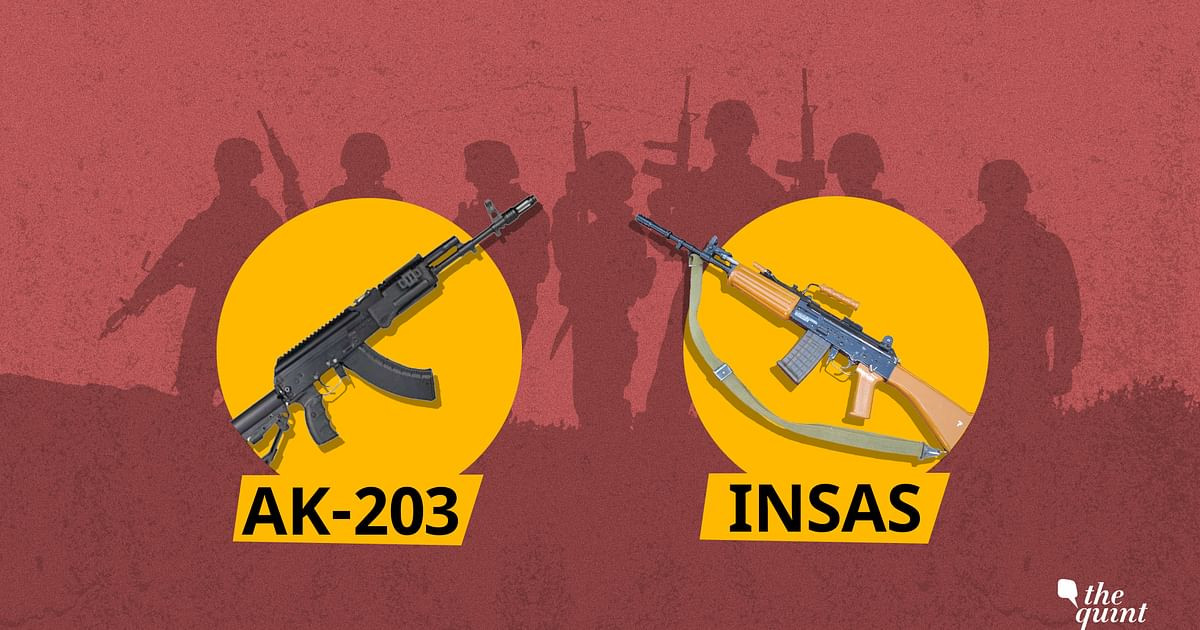 Mặc dù INSAS có tốc độ bắn 650 viên/ phút, nhanh hơn 600 viên/ phút của AK-203, nhưng độ chính xác của AK-203 cao hơn. Ngoài ra, AK-203 còn sử dụng báng súng có thể gập lại và tiện dụng, giúp binh lính sử dụng dễ dàng hơn.