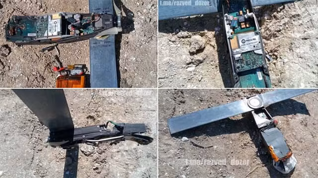 Theo thông tin, chiếc UAV tự sát lảng vảng Switchblade 300, do Quân đội Ukraine sử dụng ở mặt trận Donetsk, nhưng không phát nổ và rơi xuống đất. Một phần thân UAV bị hư hỏng, nhưng các thiết bị điện tử (bo mạch, bộ xử lý, chip, v.v.) vẫn còn nguyên vẹn.