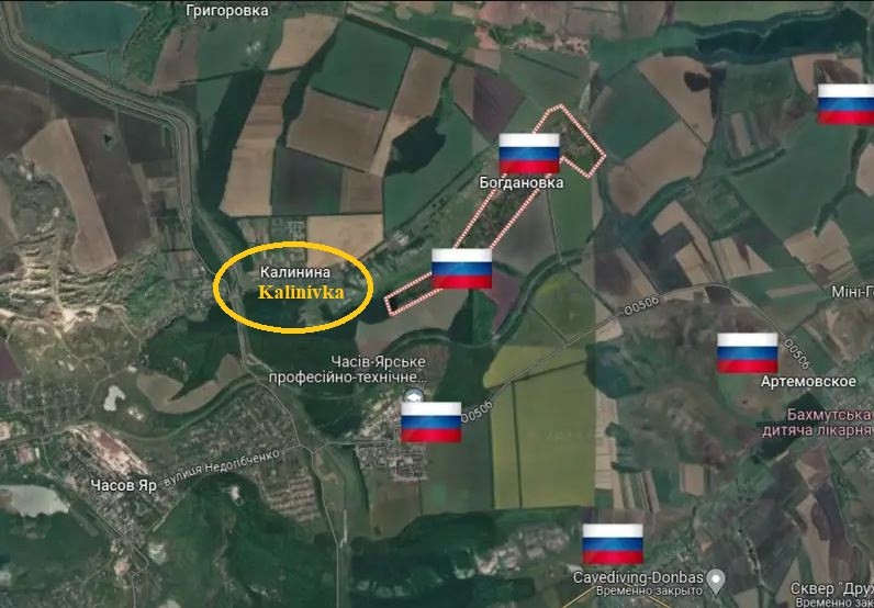 Tuyến phòng thủ tiếp theo để quân Nga có thể tiếp cận Chasov Yar từ hướng đông bắc là làng Kalinovka. Nhưng có khả năng Quân đội Nga sẽ không trực tiếp “đối đầu” với Kalinovka, vì các trận đánh đã diễn ra trong khu vực nội đô Chasov Yar. 