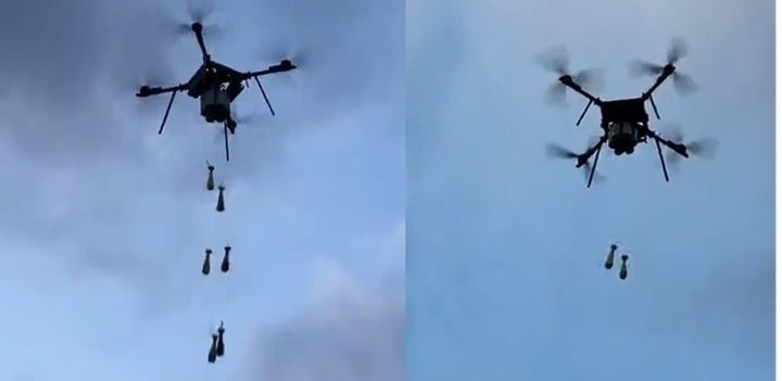 Trong trường hợp này, thường UAV của Nga sẽ phát tín hiệu gọi hàng, nếu người lính Ukraine nghe lời, sẽ đi theo hướng dẫn của UAV trinh sát về phía quân Nga gần đó. Nếu anh ta không nghe lời, tiếp sau đó là các loạt đạn cối được thả từ những chiếc UAV FPV khác. (nguồn ảnh Military Review, Ukrinform, Rvvoenkory, Rybar).