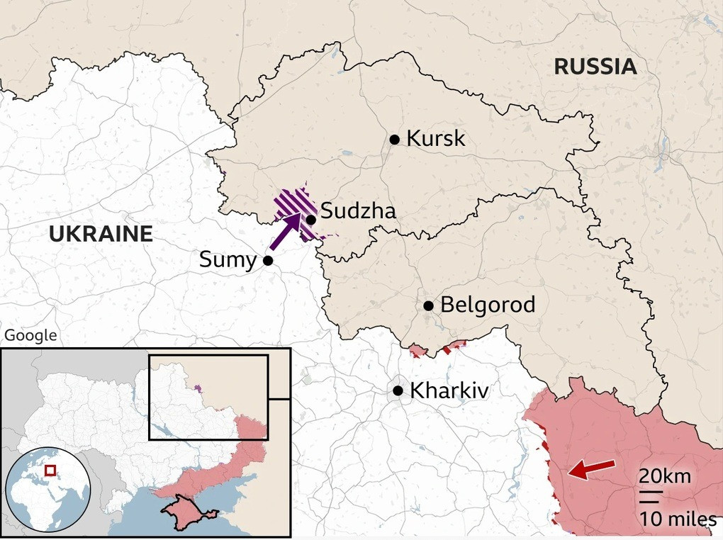 Reuters cho biết, vào tháng 8/2024, AFU đã bất ngờ vượt biên giới, chiếm đóng một phần lãnh thổ ở khu vực Kursk. Tuy nhiên, trong những tháng gần đây, cuộc tấn công của Nga đã đẩy lùi một số lượng lớn đơn vị Ukraine khỏi những vị trí này, nhưng hiện AFU còn kiểm soát 3 ngôi làng của Nga ở khu vực Kursk là Gornal, Guevo và Oleshnya.