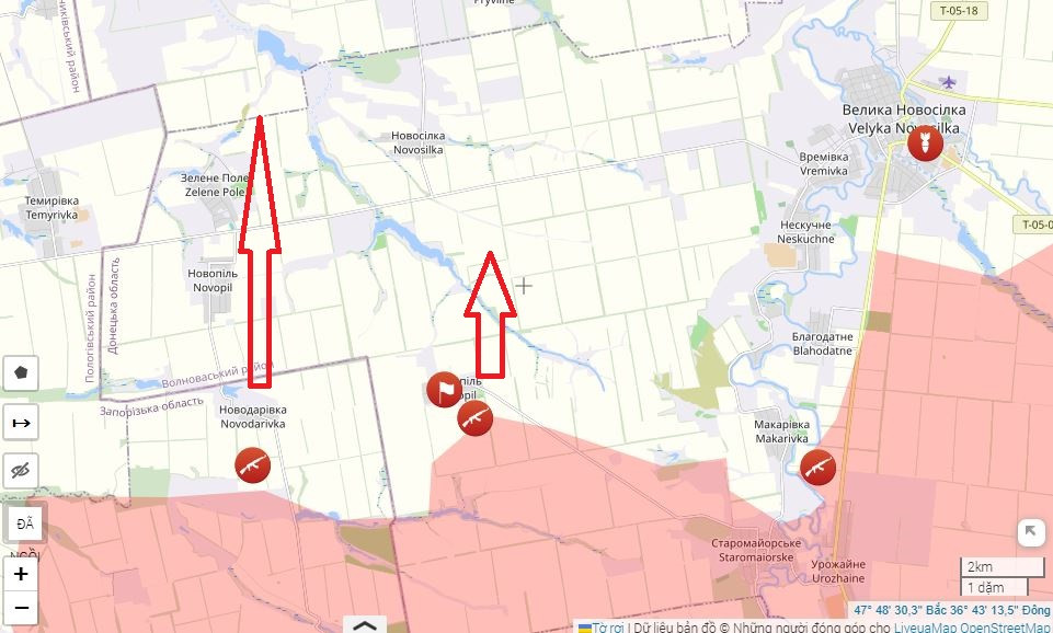 Quan sát tình hình chiến trường trên bản đồ Liveuamap, có thể không khó để nhận ra, với việc chiếm làng tái chiếm các làng Makarovka, Staromayorskoye, Urozhaynoe, Rovnopol, thì Cụm Vostok đang dâng đội hình, tạo thành một gọng kìm ở hướng nam cụm cứ điểm Velyka Novosilka. 