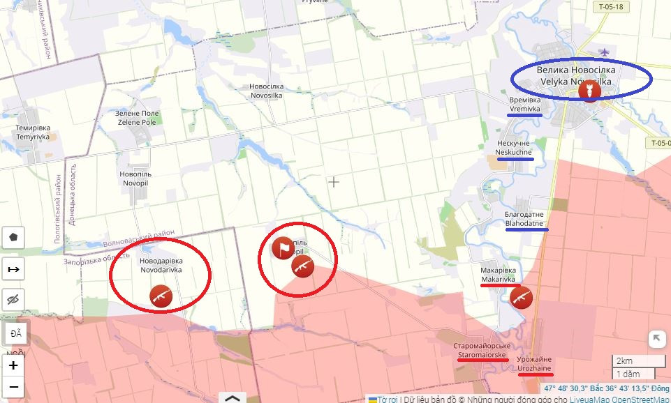 Đáng chú ý đó là hướng mỏm đá Vremevsky cũ và làng Makarovka, là một trong những hướng tiến công chủ yếu trong cuộc phản công mùa hè năm 2023 của Quân đội Ukraine. Việc quân Nga tái chiếm làng Makarovka đánh dấu sự suy yếu của tuyến phòng thủ Ukraine ở khu vực này.
