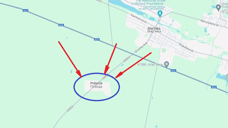 Ở sườn phía nam của Marinka, cuộc tấn công của Quân đội Nga về phía làng Pobeda đã kéo dài khoảng ba ngày, giao tranh vẫn đang tiếp diễn, nhưng Quân đội Nga cũng hiểu rằng, rất khó để có thể đột phá Pobeda.