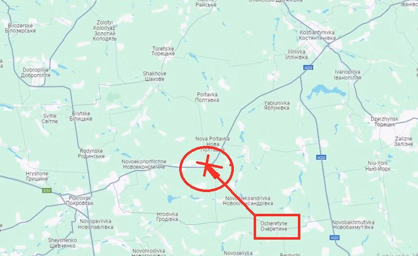 Hoặc Quân đội Nga có thể từ đầu cầu Ocheretine, cắt đường cao tốc T0504 ở đoạn từ thành phố Kostiantynivka tới Pokrovsk và cũng cắt đứt tuyến đường huyết mạch tiếp tế cho Kostiantynivka và Chasov Yar. Sau đó bao vây thành phố Kostiantynivka, hình thành gọng kìm bao vây Chasov Yar.