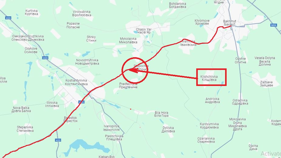 Giờ đây, Quân đội Nga đã tái chiếm làng Klishchiivka, nơi đây có những điểm cao có giá trị chiến thuật ở phía nam Chasov Yar. Đây cũng là vị trí có địa hình cao nhất trong khu vực, nên Quân đội Nga có thể triển khai pháo binh tại đây, đe dọa phong tỏa trực tiếp đường cao tốc T0504.