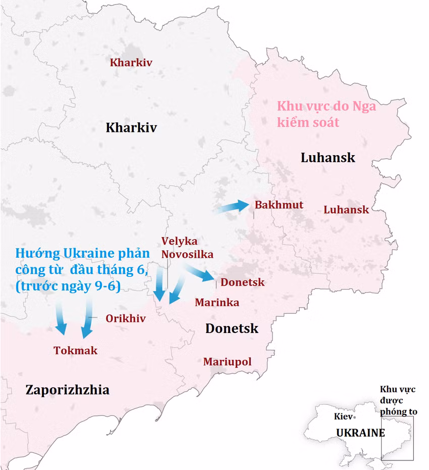 Theo hãng tin Mỹ CNN, trong cuộc phản công mùa hè diễn ra trong gần 5 tháng qua, quân đội Ukraine đã tiến hành các cuộc phản công theo hướng Nam Donetsk, Bakhmut và Zaporozhye. Trong đó Ukraine sử dụng lực lượng chủ lực là các lữ đoàn do NATO huấn luyện và trang bị, để đảm nhiệm mũi nhọn phản công.