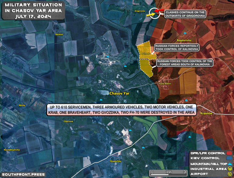 Tuy nhiên, đằng sau niềm vui chiến thắng, Quân đội Ukraine cũng phải đối mặt với những thách thức gay gắt. Ở mặt trận Chasov Yar, quân Nga đã hoàn toàn kiểm soát làng Kalinivka, buộc Quân đội Ukraine phải rút về phía bờ tây kênh đào Severski Donets - Donbass.