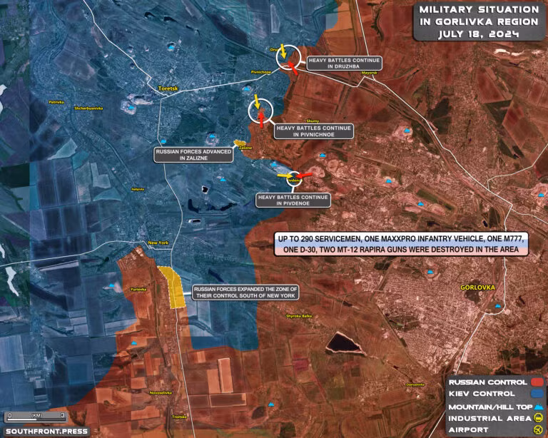 Tại khu vực Toretsk, tuyến phòng thủ của Quân đội Ukraine giống như bức tường sắt, liên tục cản trở các cuộc tấn công trực diện của Quân đội Nga. Những nhà máy kiên cố trong các khu công nghiệp, chiến hào và rừng cây giữa các khu dân cư… đã tạo thành hàng rào phòng thủ tự nhiên cho Quân đội Ukraine.