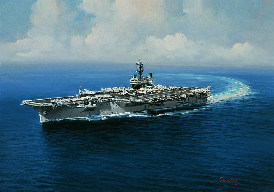 So với lớp tàu sân bay Forrester, lớp Kitty Hawk có trọng tải lớn hơn, sàn đáp dài hơn, nhưng chiều rộng hẹp hơn một chút. Hệ thống động lực của tàu sử dụng 8 nồi hơi Foster Wheeler, kết hợp với 4 tua bin hơi bánh răng giảm tốc Westinghouse, công suất 280.000 mã lực/trục, đảm bảo tốc độ tối đa 33 hải lý/giờ.