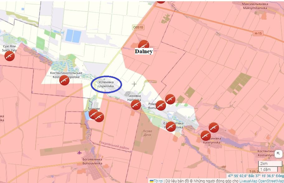 Việc kiểm soát trục đường O-0510 mở ra cơ hội cho quân Nga tấn công cứ điểm Uspenovka từ hai phía. Hiện các tuyến phòng thủ của Ukraine ở phía đông và đông nam trục đường O-0510 đã được quân Nga giải tỏa, cắt đứt hoàn toàn sự tương hỗ nhau giữa tuyến phòng thủ dọc sông Sukhi Yaly và thành phố Kurakhove.