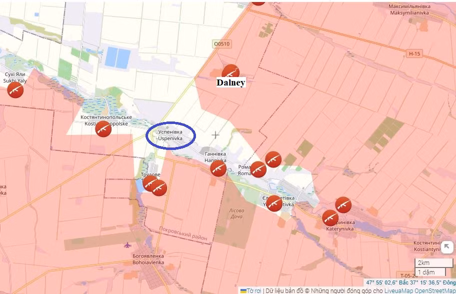 Việc kiểm soát trục đường O-0510 mở ra cơ hội cho quân Nga tấn công cứ điểm Uspenovka từ hai phía. Hiện các tuyến phòng thủ của Ukraine ở phía đông và đông nam trục đường O-0510 đã được quân Nga giải tỏa, cắt đứt hoàn toàn sự tương hỗ nhau giữa tuyến phòng thủ dọc sông Sukhi Yaly và thành phố Kurakhove.