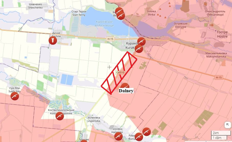 Trang Rybar đưa tin, vào ngày 25/11, quân Nga đã phong tỏa hoàn toàn trục đường O-0510, giữa Kurakhove với Dalney. Hiện tại, các đơn vị của Cụm Vostok tiếp tục đánh bật quân Ukraine khỏi tiểu quận Yuzhny của thành phố Kurakhove. 