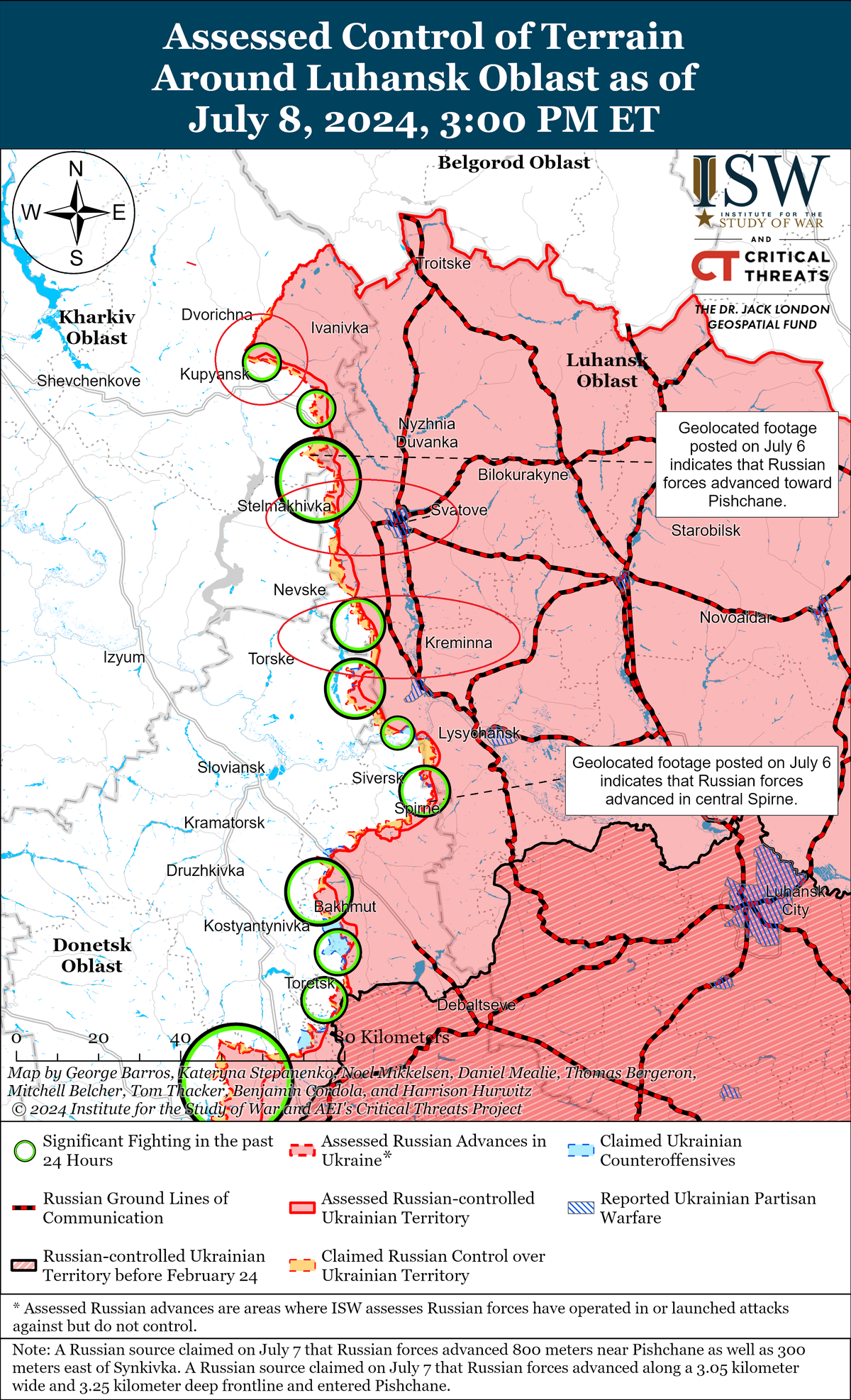 Để thuận tiện cho việc chỉ huy, Quân đội Ukraine đã chia mặt trận sông Oskol thành ba phần từ nam lên bắc, đó là tuyến phía nam theo hướng Lyman-Kreminna, tuyến trung tâm theo hướng Svatovo-Borova và phía tuyến bắc theo hướng Kupyansk. 