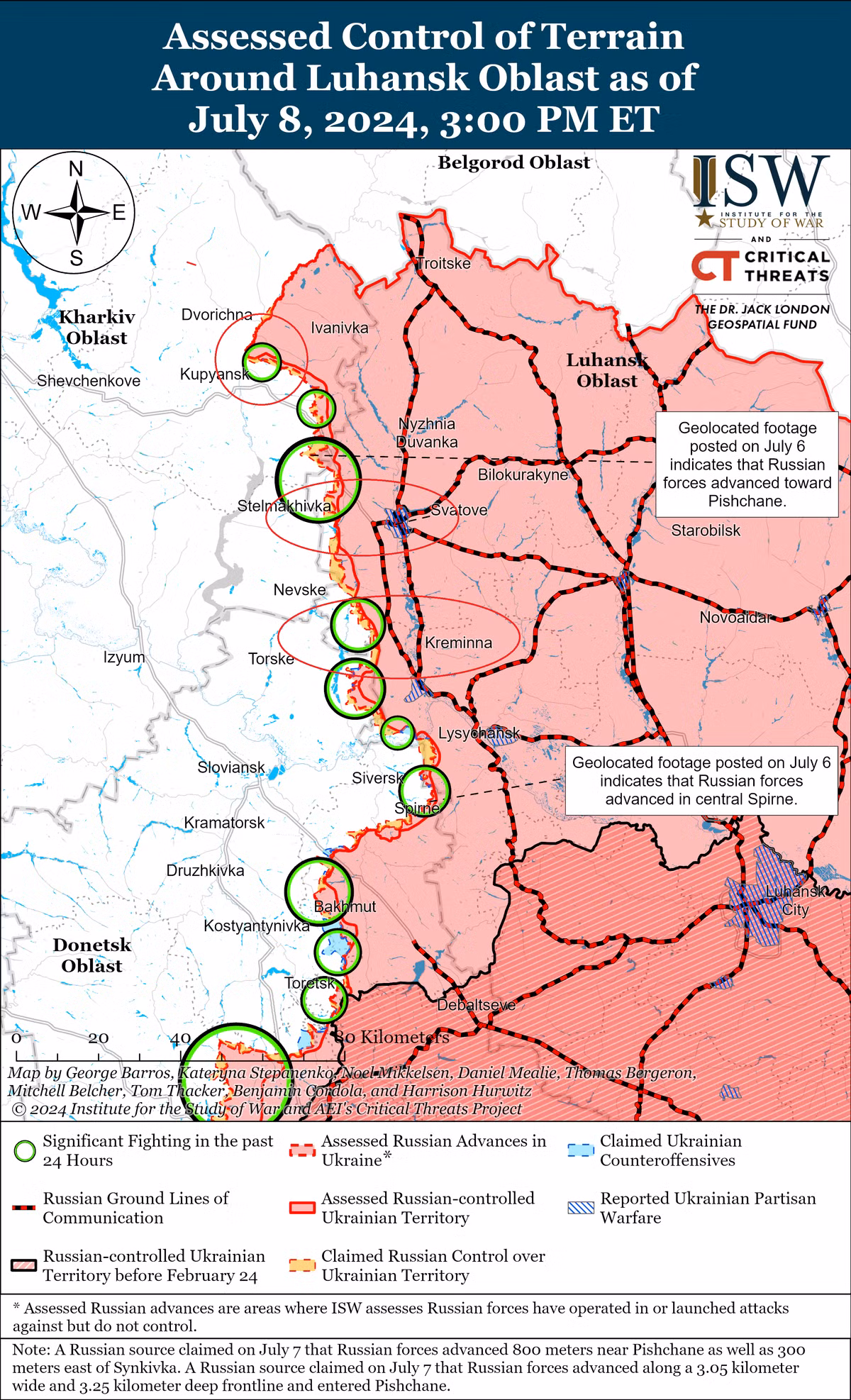 Để thuận tiện cho việc chỉ huy, Quân đội Ukraine đã chia mặt trận sông Oskol thành ba phần từ nam lên bắc, đó là tuyến phía nam theo hướng Lyman-Kreminna, tuyến trung tâm theo hướng Svatovo-Borova và phía tuyến bắc theo hướng Kupyansk. 