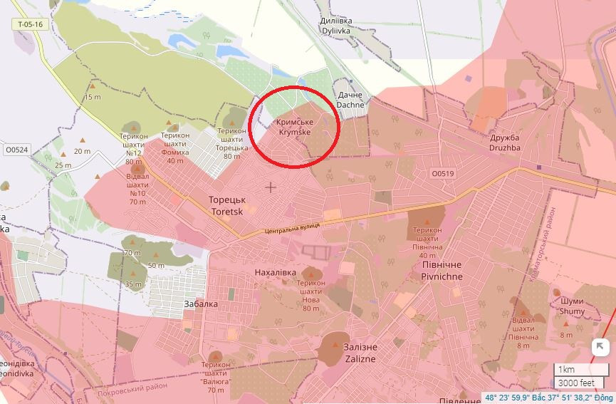 Điều đáng chú ý là vào ngày 10/3, Bộ Tổng tham mưu AFU đã công bố một bản đồ, cho thấy RFAF gần đây đã tiến về phía nam Krymskoye (phía bắc Toretsk), qua đó bác bỏ thông tin của truyền thông Ukraine, rằng ngôi làng này đã bị AFU tái chiếm. 
