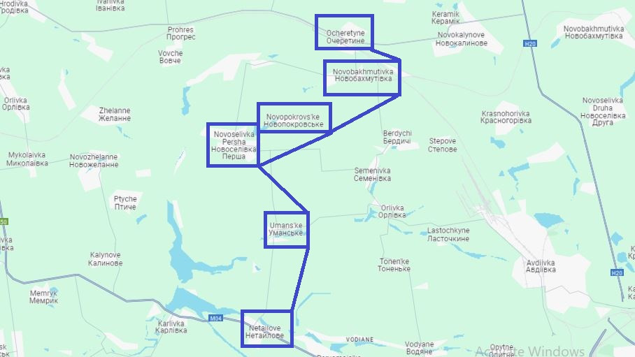 Hiện Quân đội Ukraine đang khẩn trương xây dựng lại tuyến phòng thủ mới, kéo dài từ Ocheretyne - Novobakhmutivka - Novopokrovs'ke - Novoselivka Persha - Umans'ke - Netailove ở phía tây Avdiivka. Nhưng dù thế nào đi chăng nữa, Quân đội Ukraine cũng không thể khôi phục lại công sự kiên cố như Avdiivka.