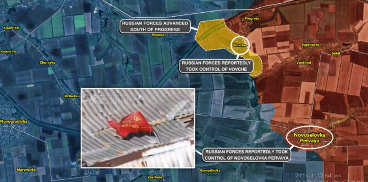 Để phối hợp tấn công trên chiến tuyến Ocheretine, Lữ đoàn bộ binh cơ giới số 15 của Nga, Lữ đoàn sơn cước số 55 và các đơn vị khác đã hình thành thế tấn công gọng kìm vào Novoselivka Persha từ phía bắc và phía nam. Đây cũng là cứ điểm kiên cố cuối cùng của Quân đội Ukraine ở phía tây Avdiivka. 