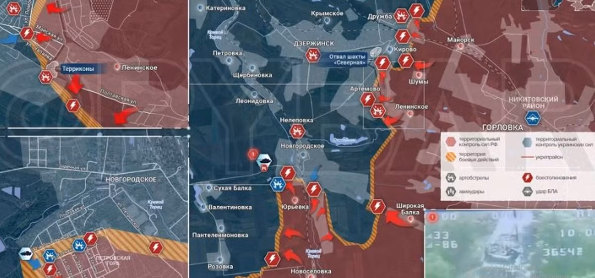 Quân đội Nga đã vượt qua được “vành đai trắng” phía đông thành phố Toretsk, đồng thời chiếm được làng Shumy ở ngoại ô phía đông thành phố vào cuối tháng 6 và làng Arthomovo ở phía đông nam Toretsk, làng Pivdenne ở đông nam, làng Druzhba ở phía đông bắc, tạo thế gọng kìm tấn công Quân đội Ukraine đóng tại Toretsk từ hai cánh phía bắc và phía nam.