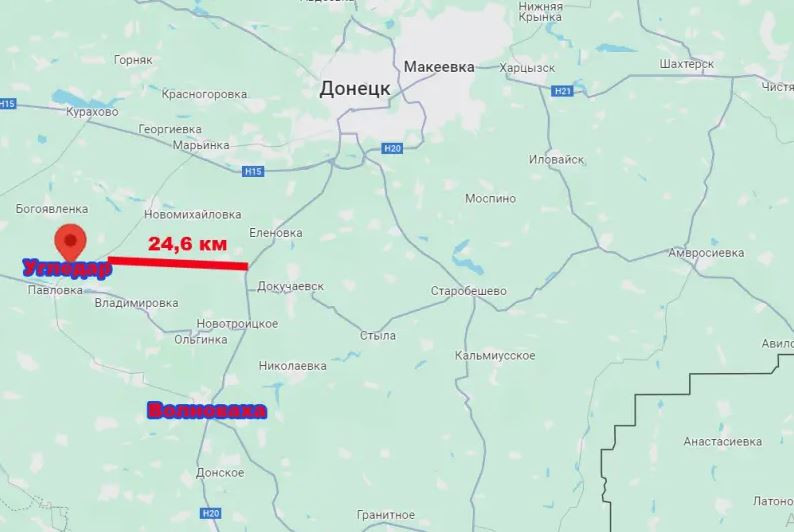 Từ vùng ngoại ô phía đông của Ugledar, đến con đường cao tốc chiến lược này, có khoảng cách ngắn nhất là chưa đầy 25 km. Như vậy, quân Ukraine ở Ugledar có thể sử dụng pháo tầm xa để tấn công các phương tiện trên tuyến đường này.