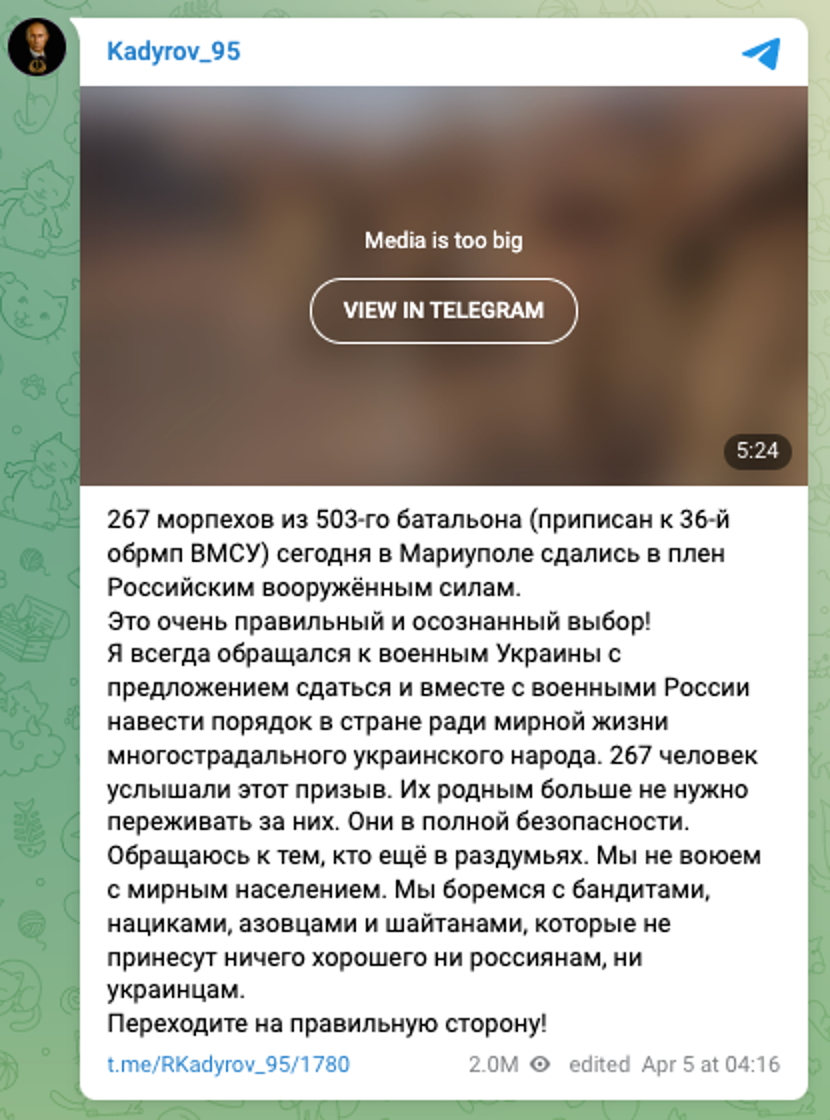 Nghi van viec 264 linh thuy quan luc chien Ukraine dau hang Nga