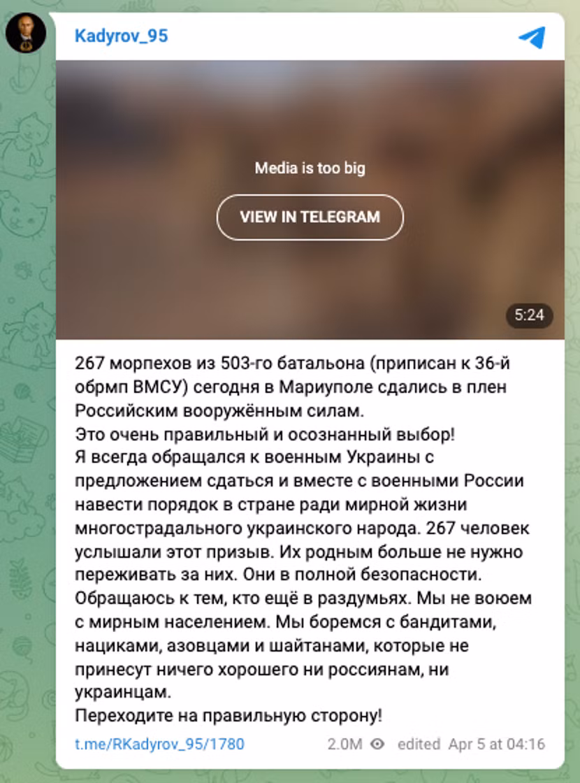 Nghi van viec 264 linh thuy quan luc chien Ukraine dau hang Nga