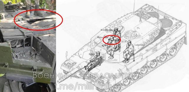 Cú đánh của tên lửa chống tăng, đã làm hư hại lớp giáp trên nóc tháp pháo và phần tháp pháo bị hư hại nằm phía trên ghế của pháo thủ. Nếu khi đó, pháo thủ ở trong xe khi xe bị tấn công, rất có thể tính mạng sẽ bị đe dọa.