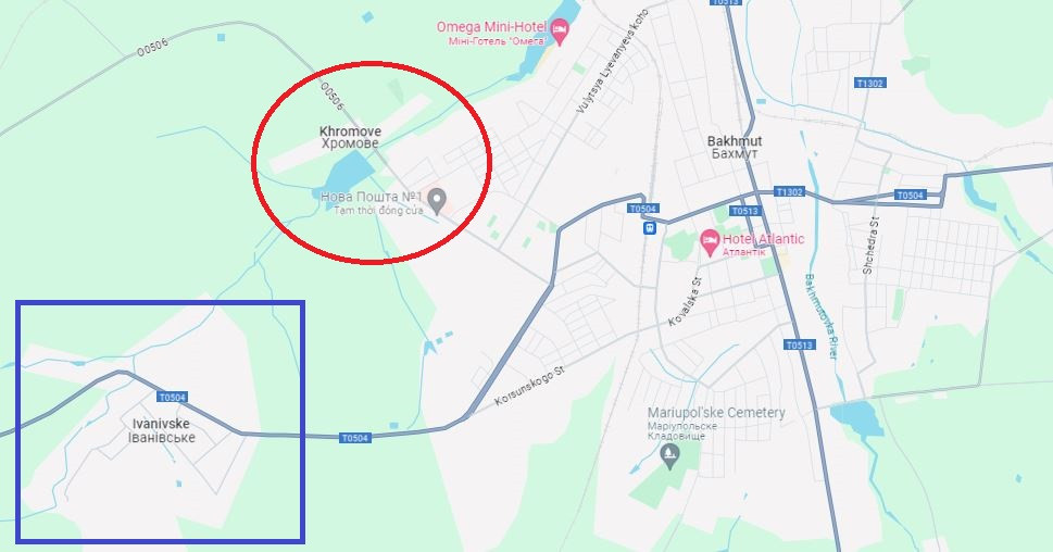 Ở mặt trận trung tâm Bakhmut, tức là phòng tuyến Khromovo-Ivanivsk, quân đội Nga đang mở cuộc tấn công vào Ivanivsk từ hai hướng. Tuyến phía bắc đã tiến lên sau khi xuất phát từ Khromovo. 