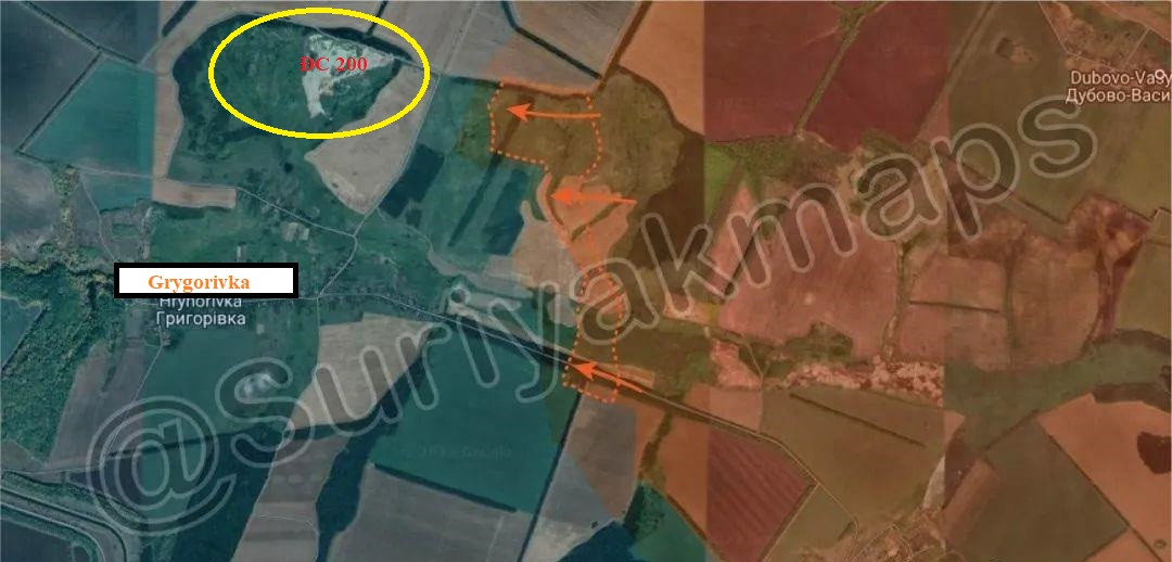 Độ cao của khu vực này cao hơn làng Grygorivka 55 mét, nghĩa là sau khi giao tranh, quân Nga đã chiếm được địa hình có lợi về mặt chiến thuật bên ngoài làng Grygorivka và hình thành thế trận bao vây quân Ukraine trong làng.