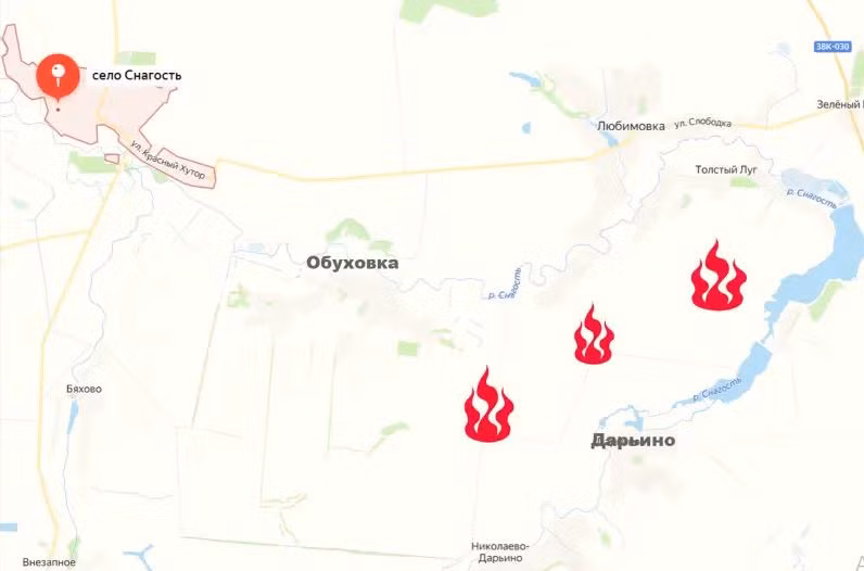 Hiện cuộc tấn công của Quân đội Ukraine vẫn tiếp tục. Một mũi đột kích của Quân đội Ukraine đang vượt sông Pushel và tiến vào làng Plehovo. Ở phía bắc, quân tiền phương Ukraine đã xuất hiện tại các khu vực Cherkaskoye Porichnoye và Kosica.