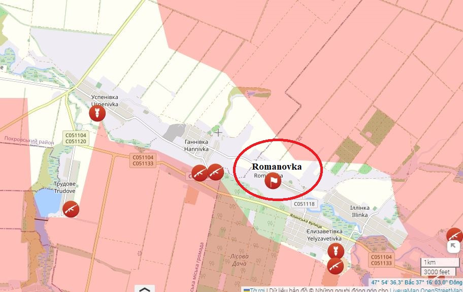 Còn việc quân Nga chiếm được ngôi làng Romanovka, nằm ở phía nam tuyến phòng thủ dọc sông Sukhi Yaly, sẽ gây không ít khó khăn cho quân của Lữ đoàn đổ bộ đường không 79 của Ukraine, đang chiến đấu phòng ngự tại đây.