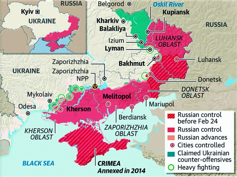 Cuộc phản công của Ukraine trên hướng Zaporizhia rất rõ ràng, đó là đẩy mạnh tiến công về phía nam, uy hiếp thành phố Melitopol ven biển Azov, chia cắt lãnh thổ Nga với khu vực bán đảo Crimea; đồng thời cô lập bán đảo Crimea.