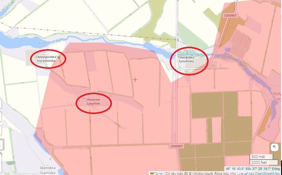 Ở phía nam của làng Timofeevka, quân Nga đã chiếm đóng một khu vực lớn. Việc dồn quân Ukraine vào khu vực phía bắc của ngôi làng này, sẽ tạo điều kiện để quân Nga tổ chức các đợt tấn công tiếp theo vào nhưng ngôi làng nằm kề về phía nam như Vozdvizhenka và Lisichnoye”. 