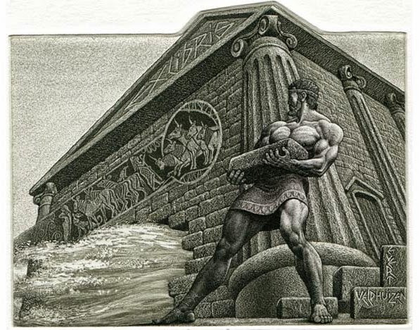 Bên trong đền thờ Hercules Gaditanus có thắp một ngọn lửa cháy suốt ngày đêm. Các linh mục có nhiệm vụ trông coi ngọn lửa để nó không bao giờ tắt.